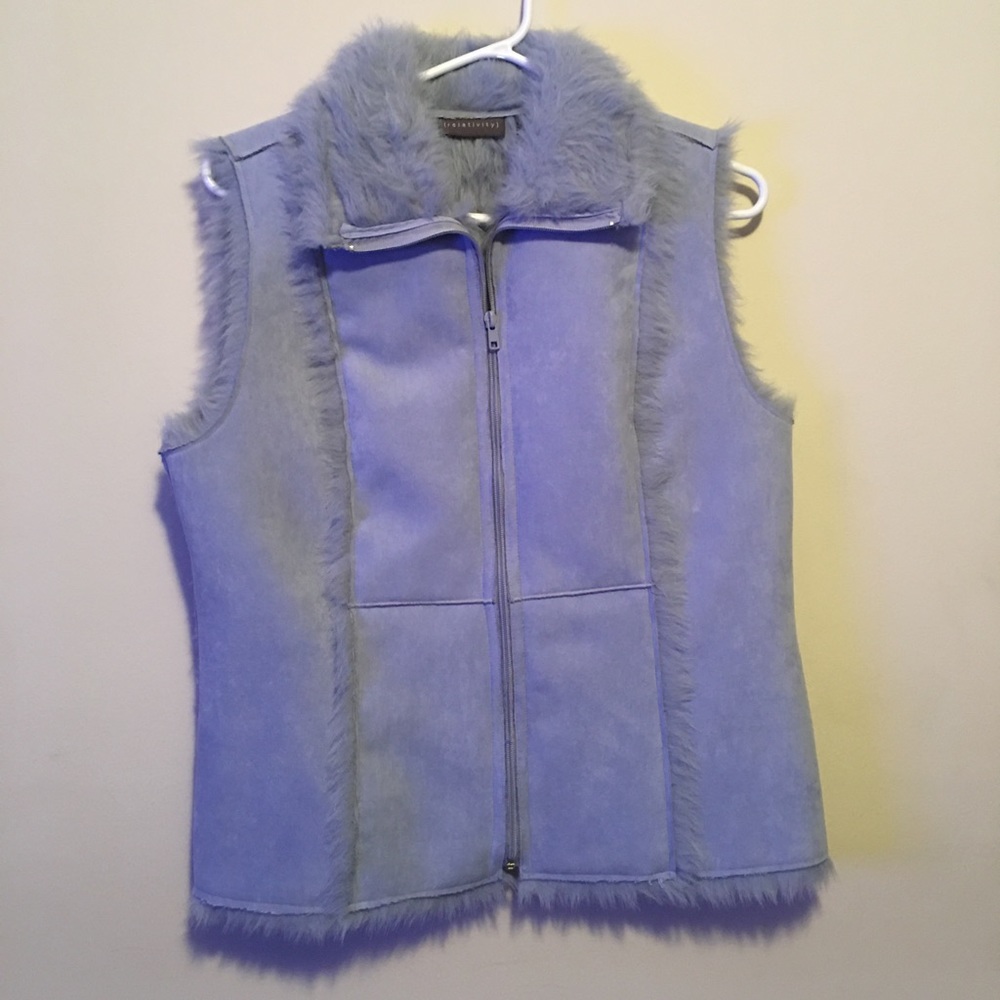Light Blue “Relativity” Fur Vest